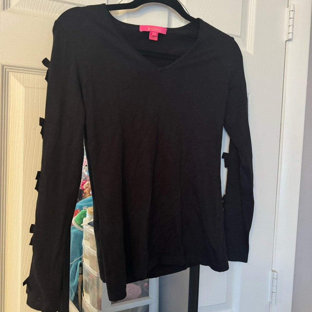 Lilly Pulitzer black bow sweater